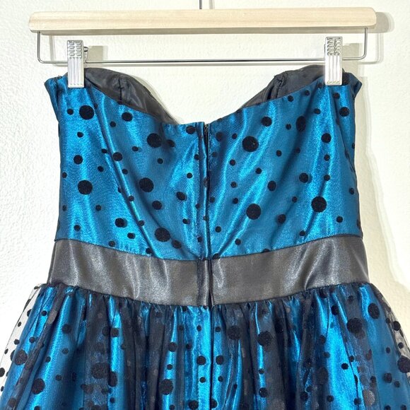 Vtg Y2K Gunne Sax Jessica McClintock Strapless Dress Polkadot Cupcake HOCO Prom - Picture 7 of 16